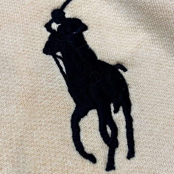 Polo Ralph Lauren Women's Big Pony Fleece Hoodie Yellow Sweatshirt Size M Fitted - Picture 8 of 10